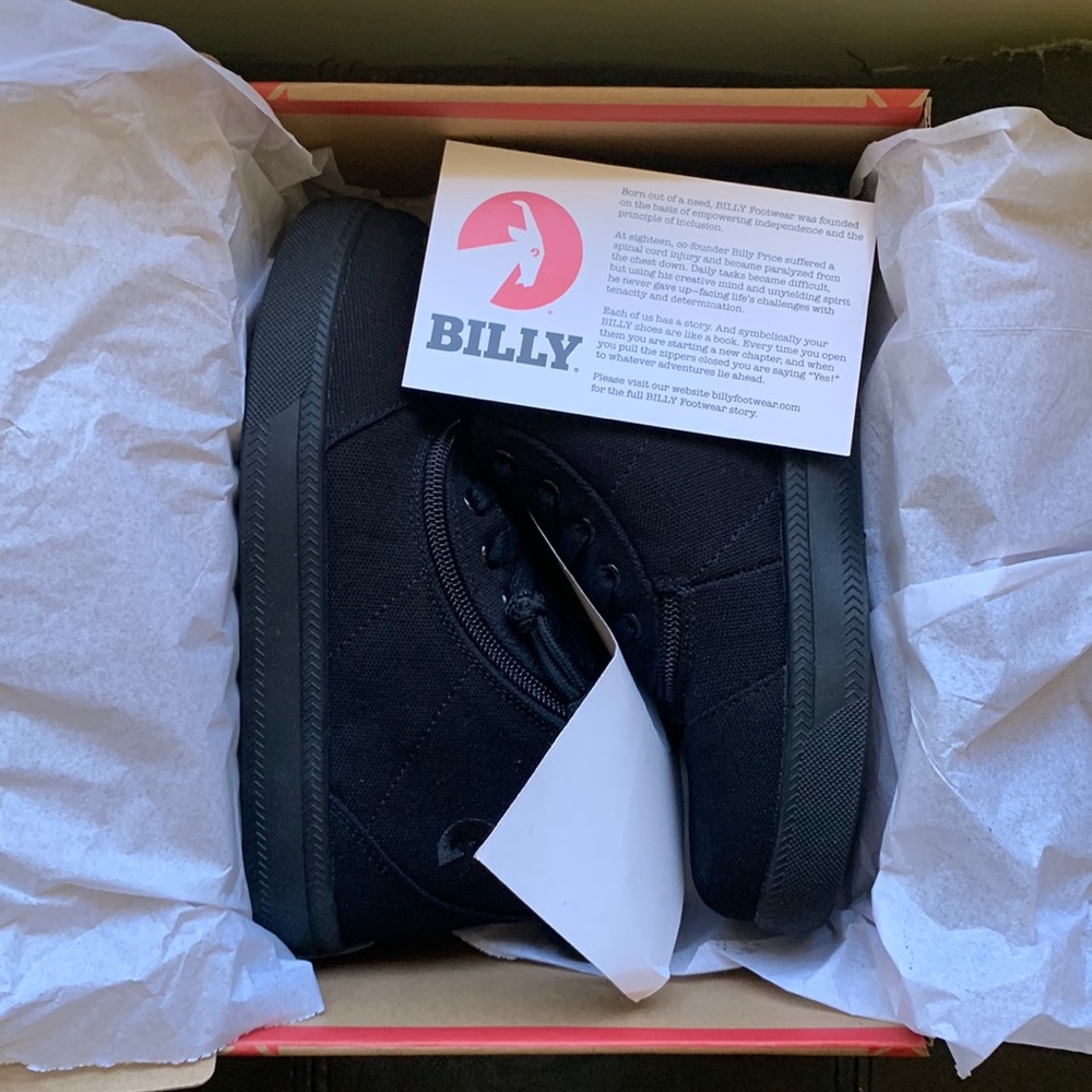 Black BILLY D|R Short Wrap High Tops. Wide (WDR). NWT kids size 1